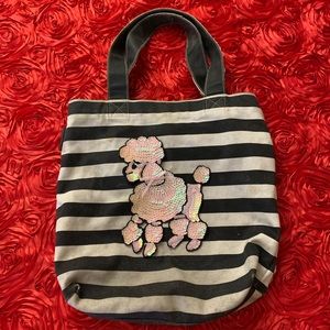 Vintage POODLE sequin patch NOS appliqué 8” x 6”